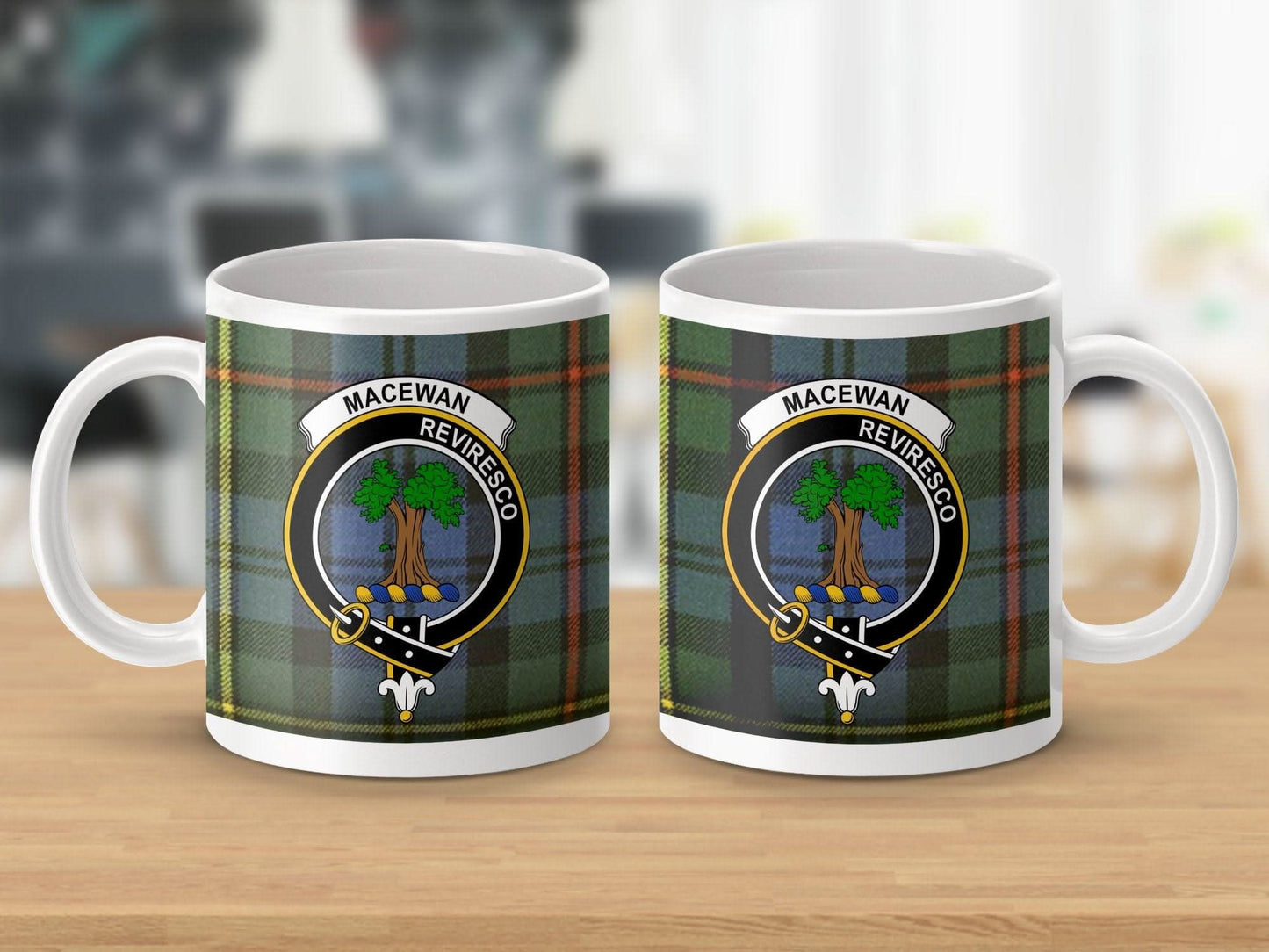 MacEwan Reviresco Mug Clan Crest Tartan Pattern product type
