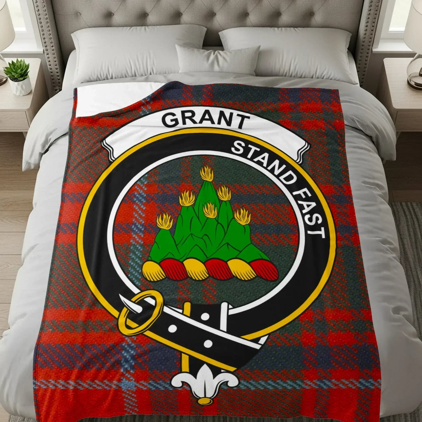 Grant Stand Fast Crest Plaid Tartan Blanket product