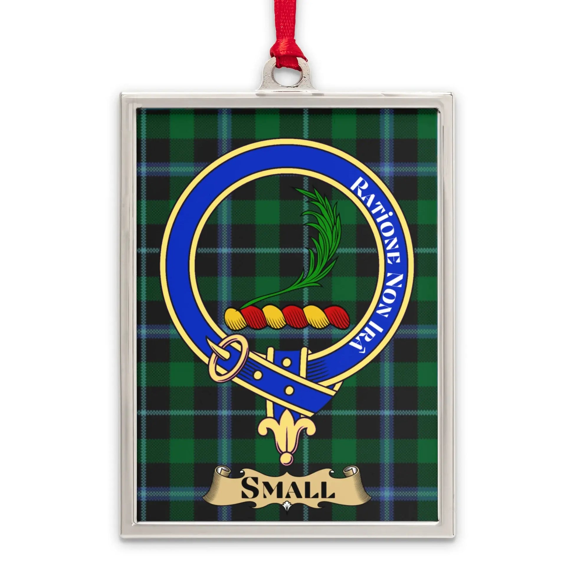 Rampant Green and Blue Family Crest Ornament product