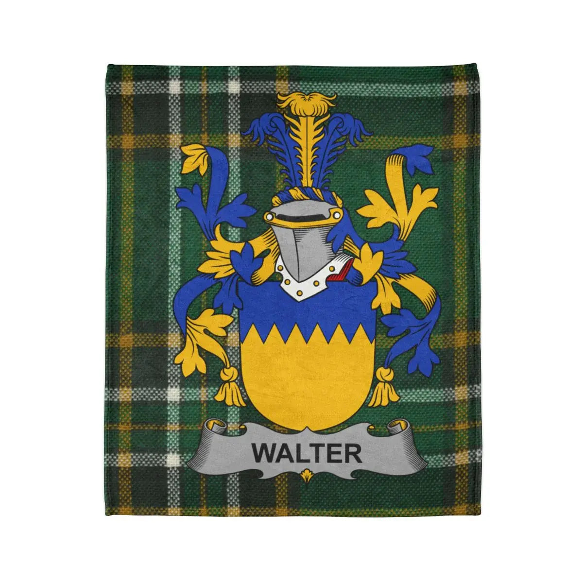 Walter Family Crest Tartan Design Throw Blanket product
