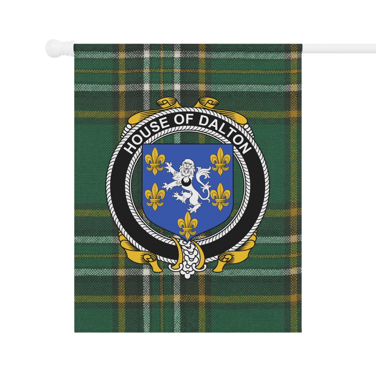 House of Dalton Family Crest Plaid Pattern Banner