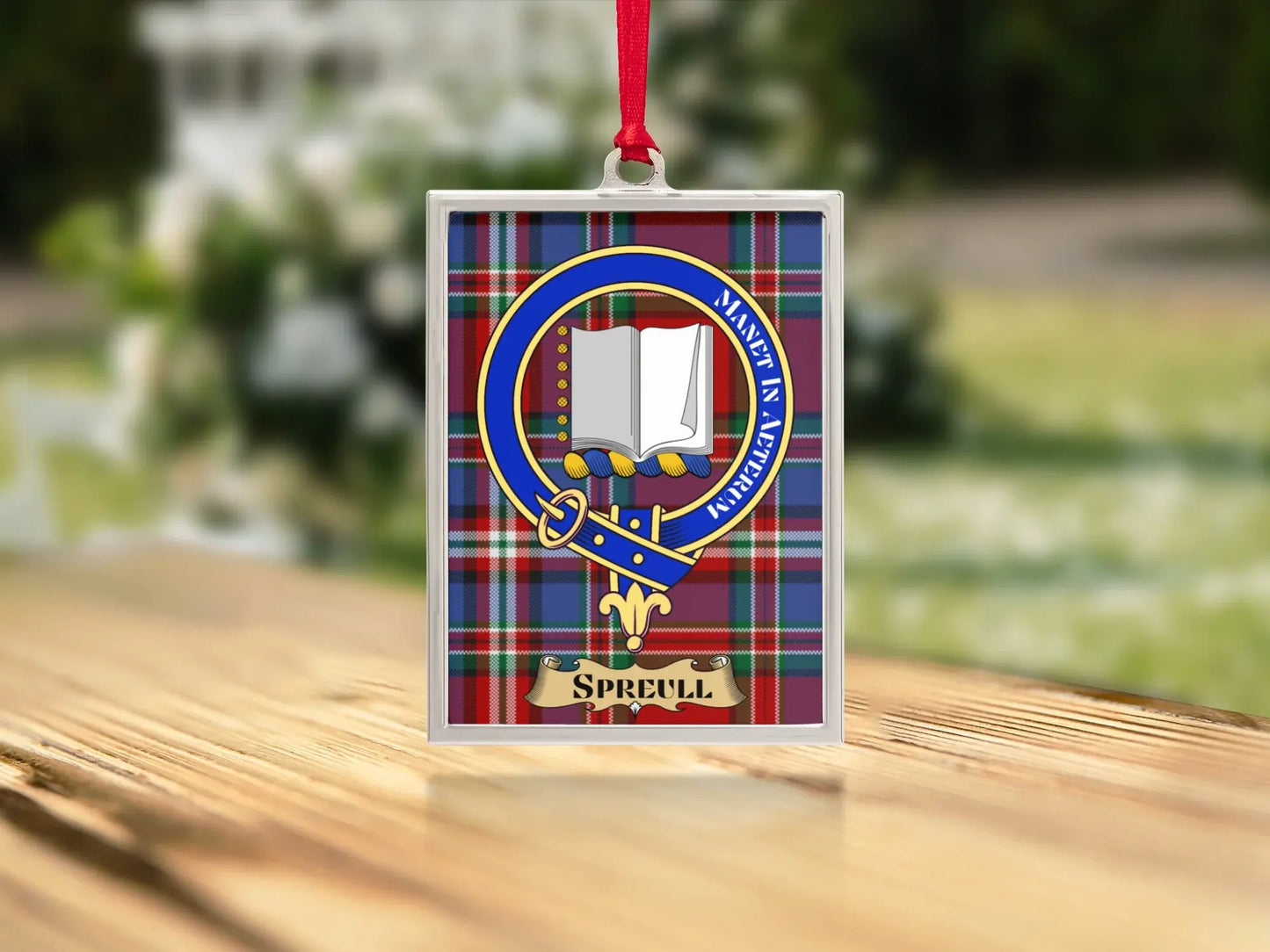 Clan Crest Tartan Background Personalized Ornament product