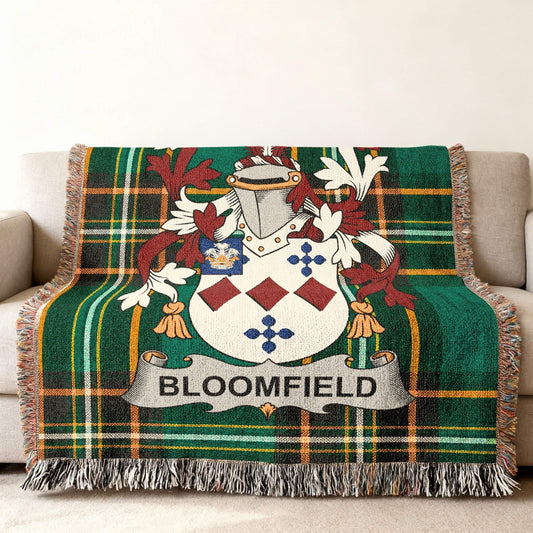 Bloomfield Family Crest Green Tartan Plaid Throw product type