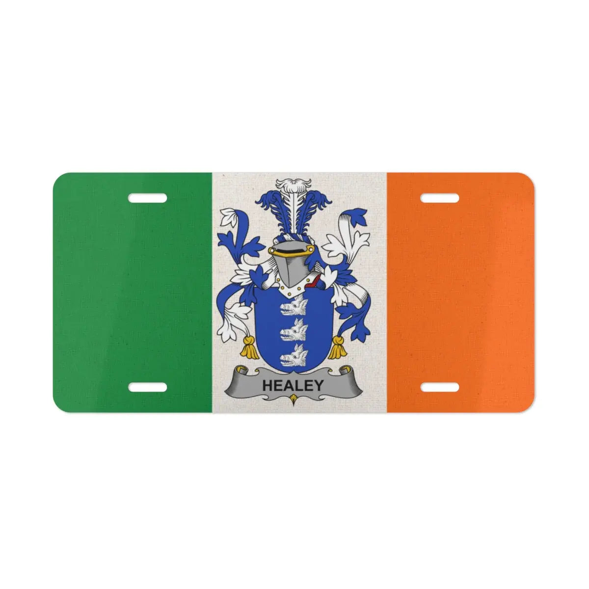 Classic Irish Flag Healey Family Crest License Plate product