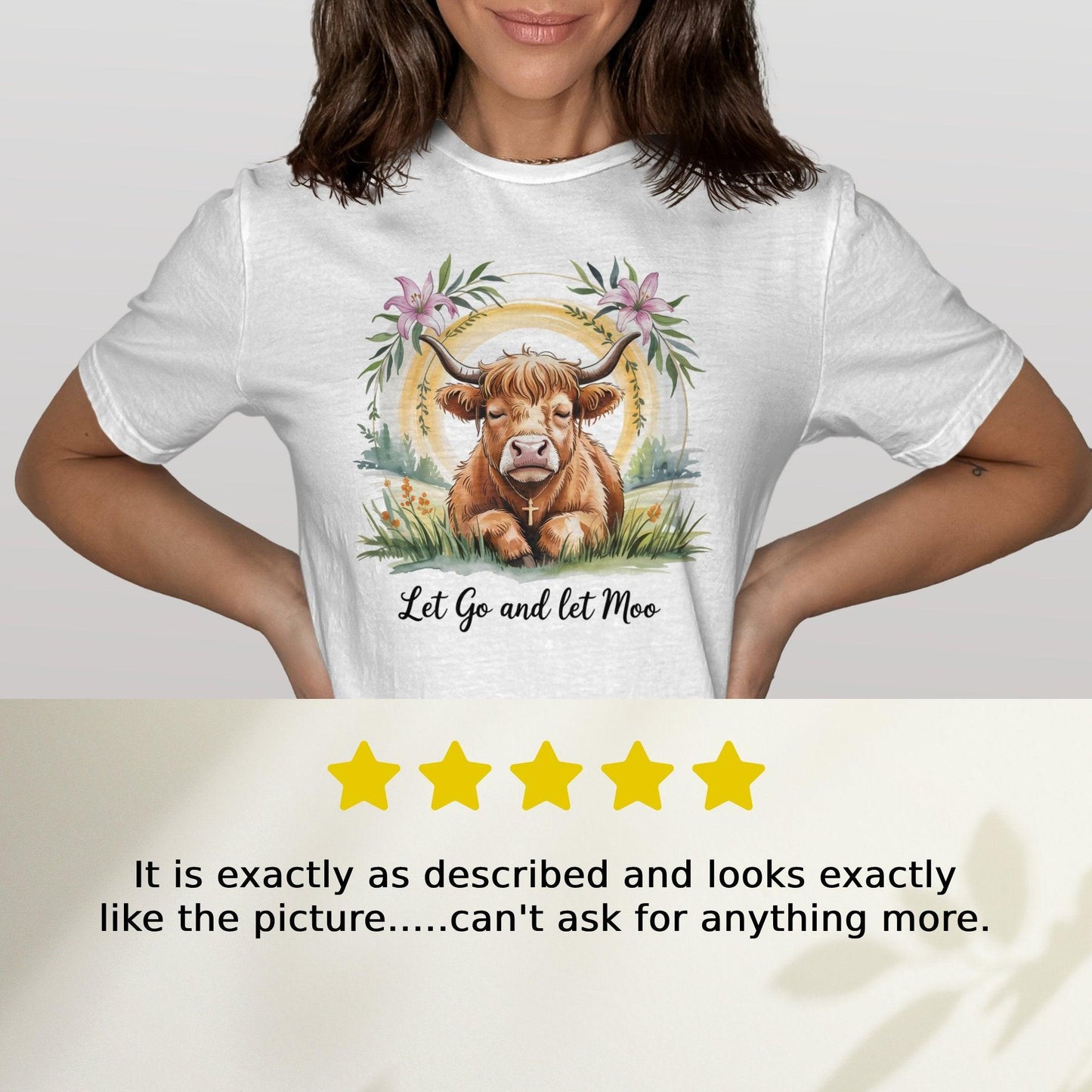 Let Go and Let Moo Graphic Tee Shirt product