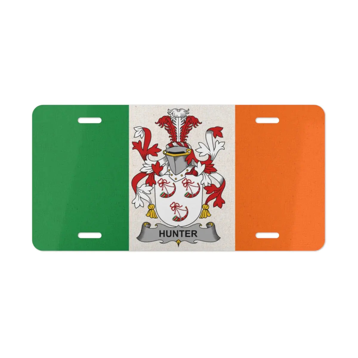 Irish Flag with Hunter Coat of Arms License Plate product
