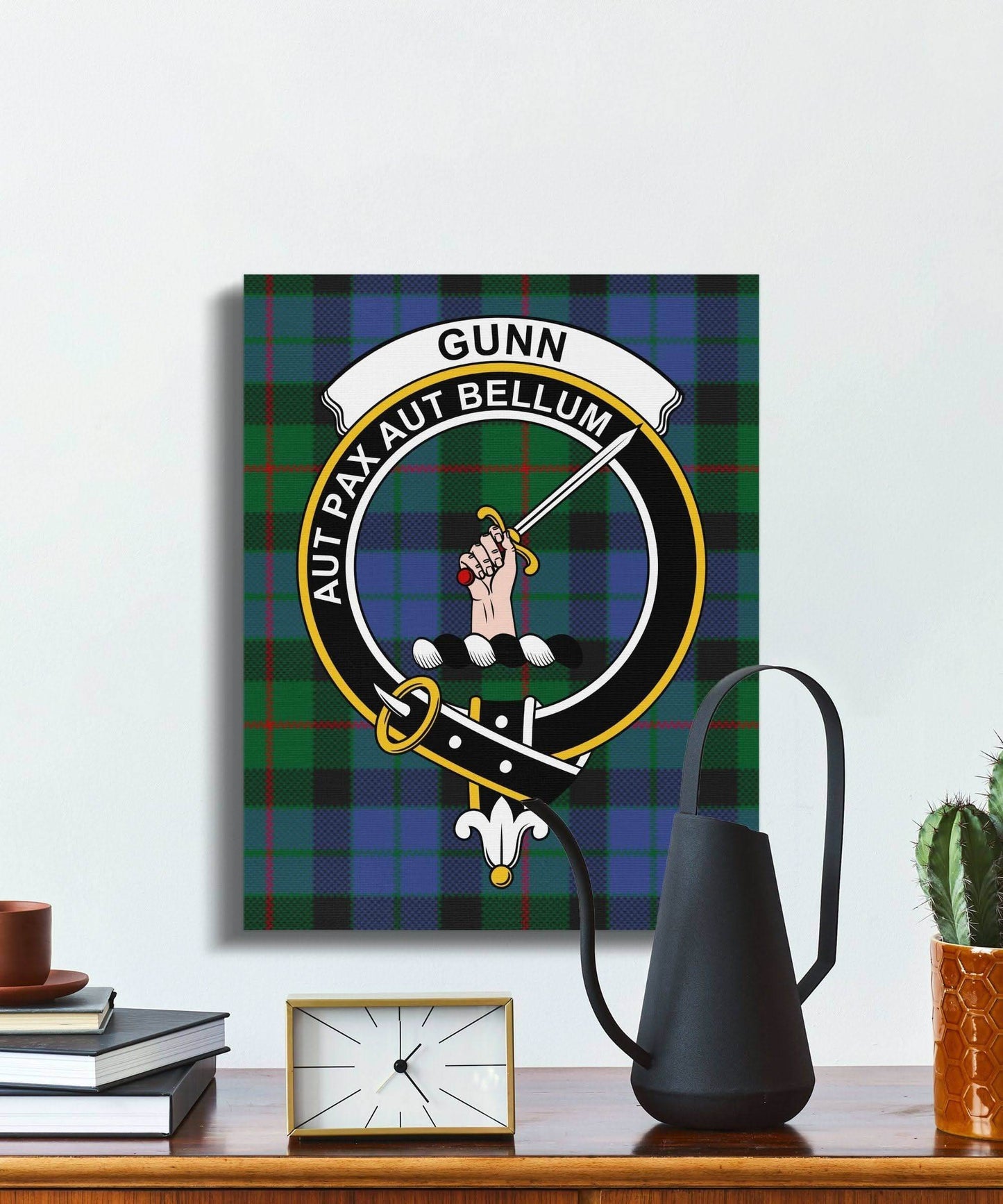 Gunn Scottish Tartan Crest Canvas - Celtic Ancestry Gifts