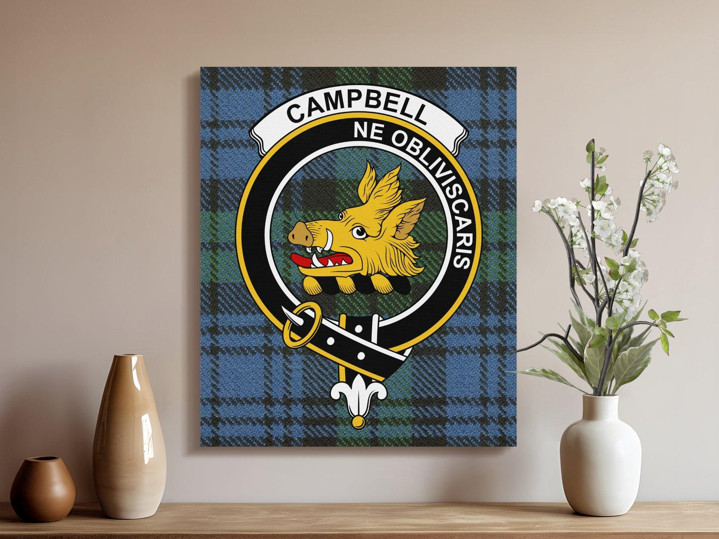 Campbell Clan Crest Tartan Wall Art Canvas product type
