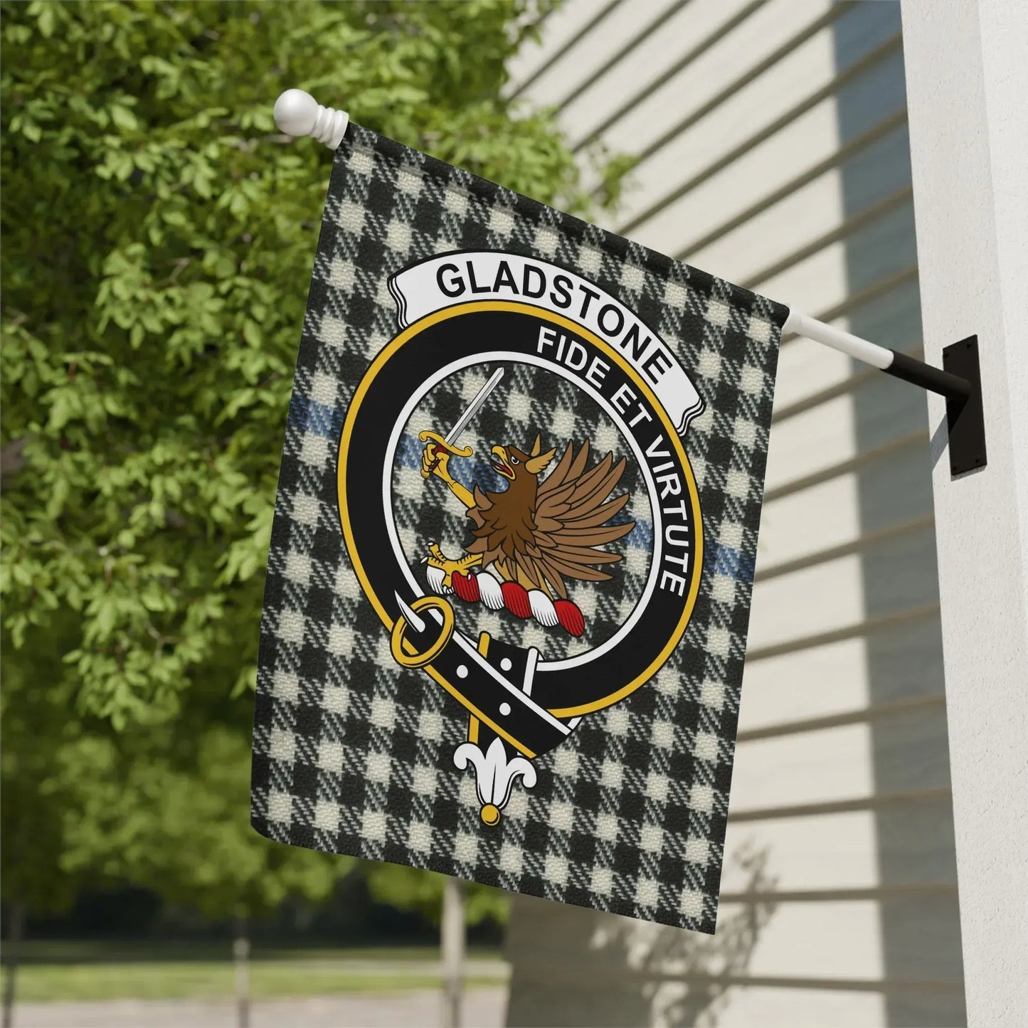 Gladstone Fide Et Virtute Plaid Pattern Flag product