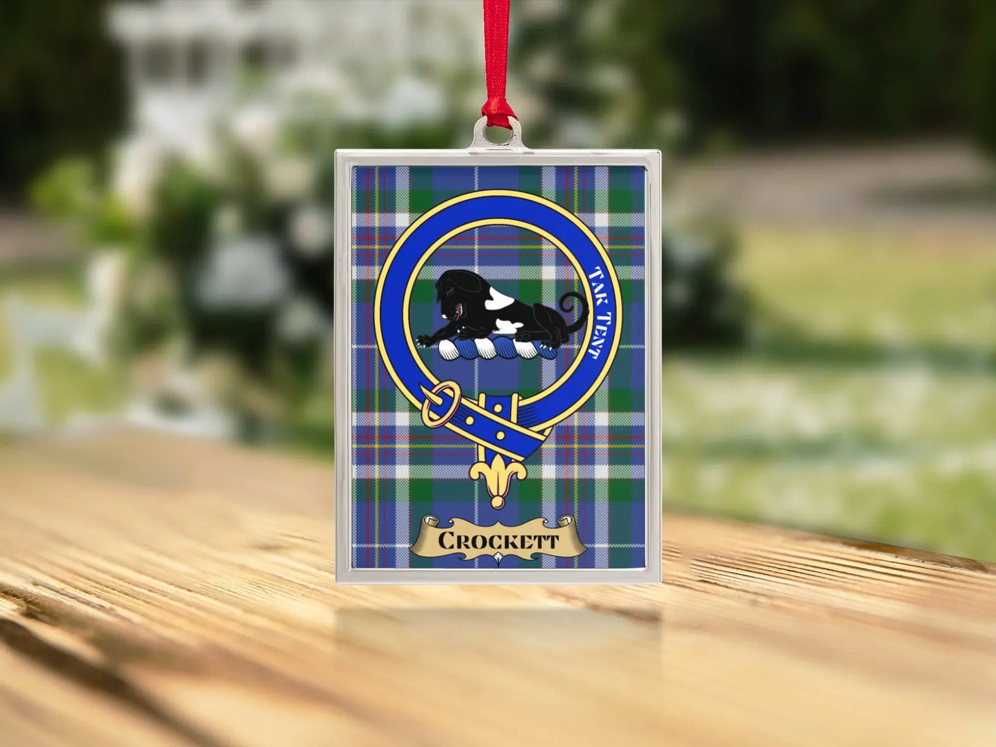Custom Family Crest Plaid Ornament Holiday Decoration product