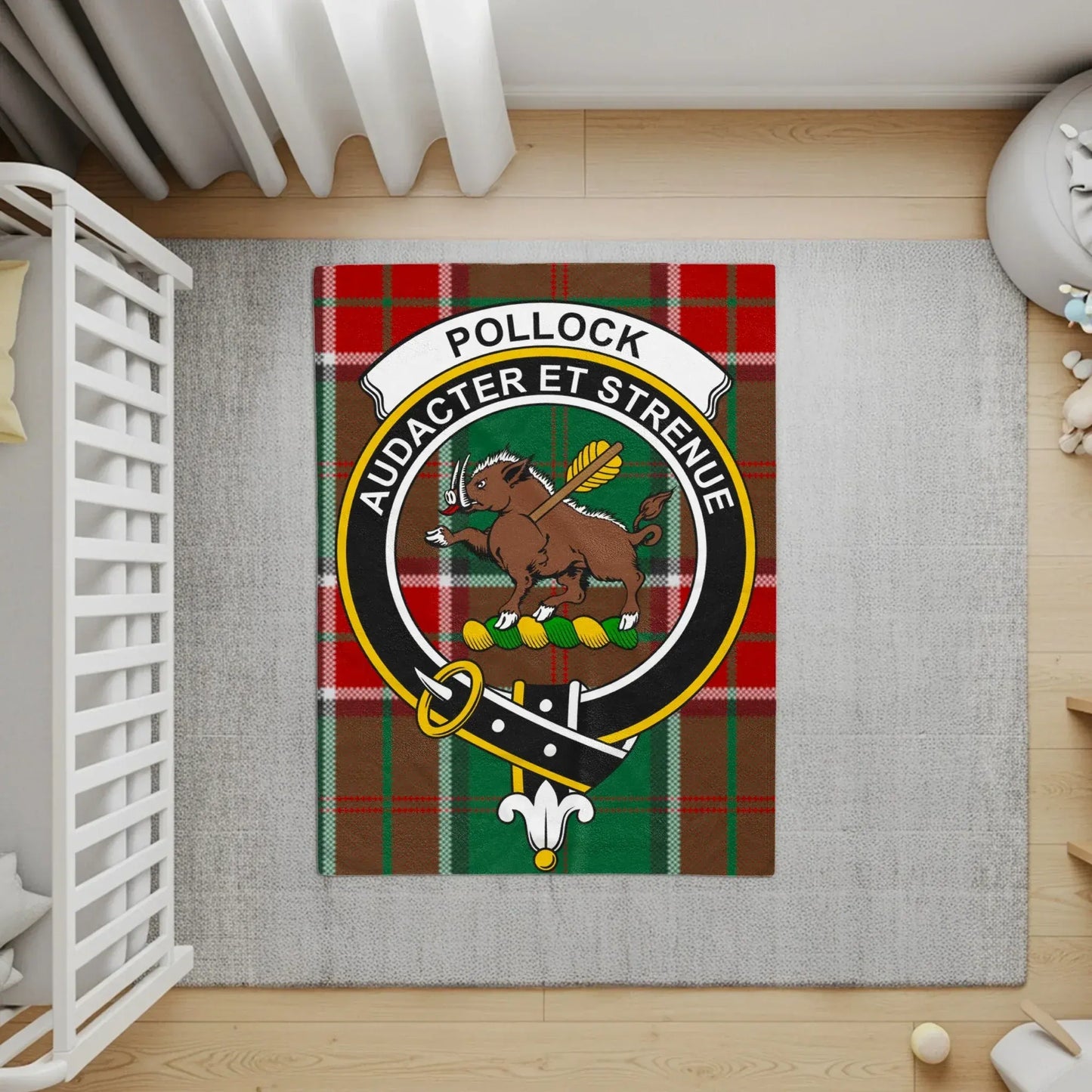 Pollock Audacter et Strenue Clan Emblem Rug Product