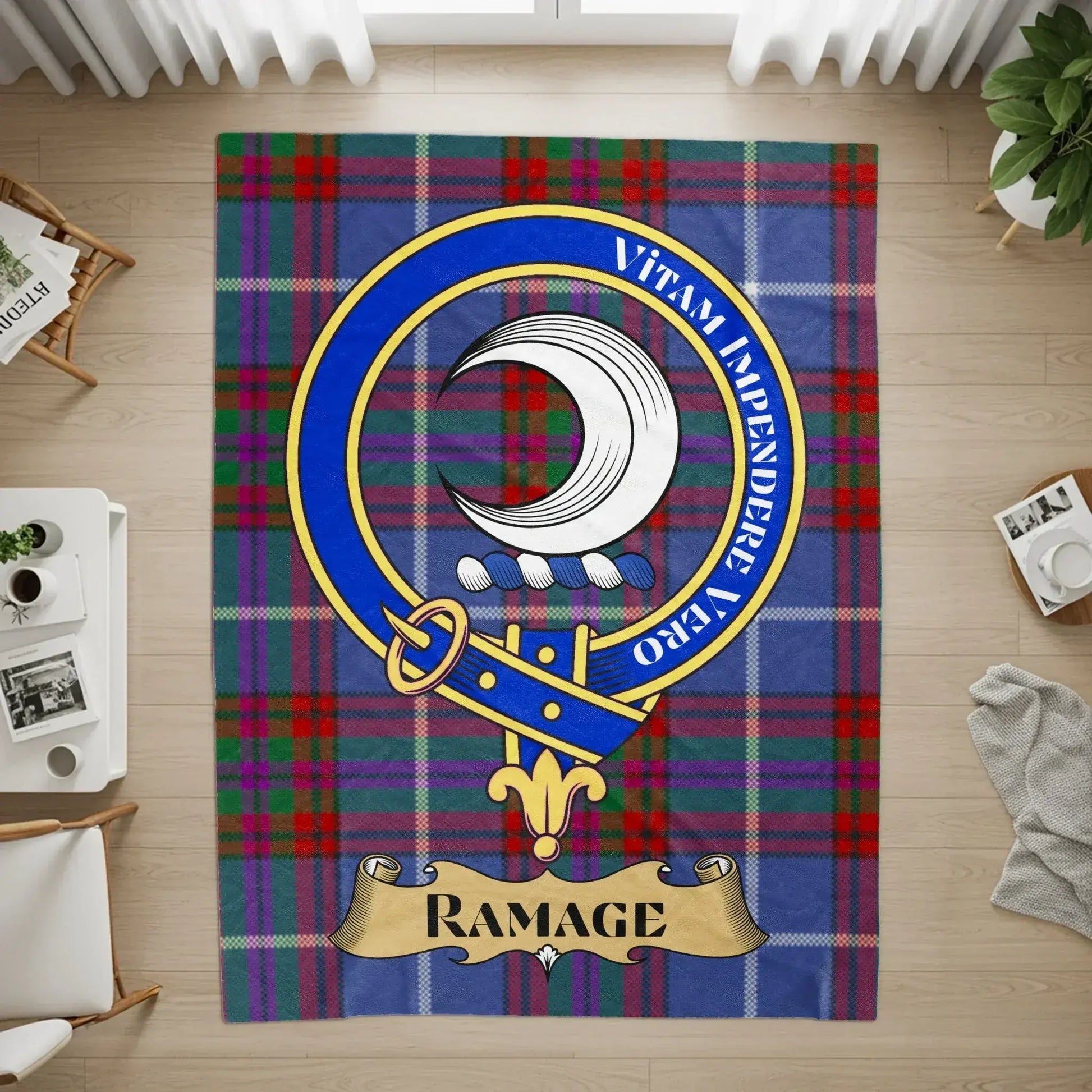 Clan Ramage Tartan Throw Blanket Home Decor product