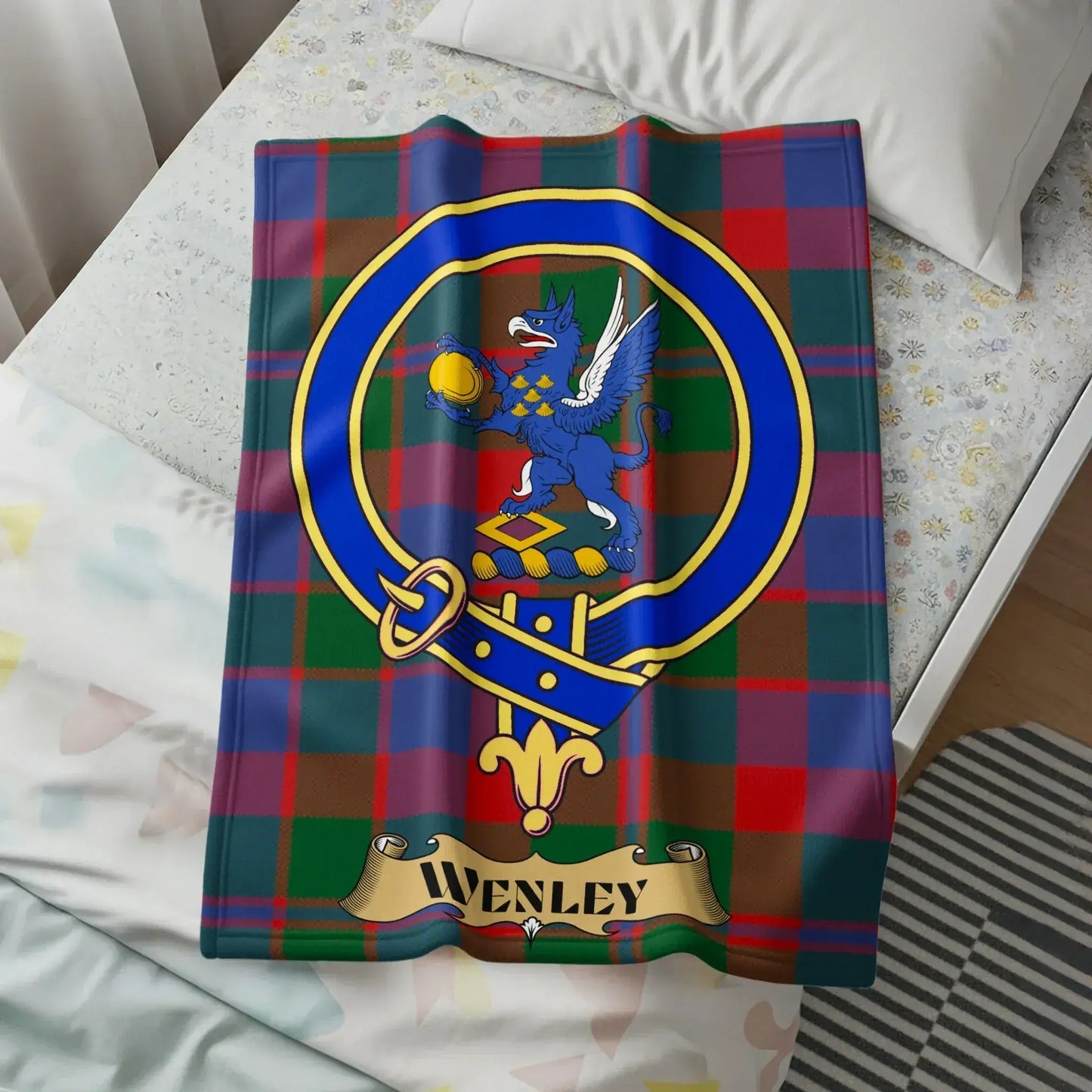Wenley Tartan Gryphon Crest Design Blanket product