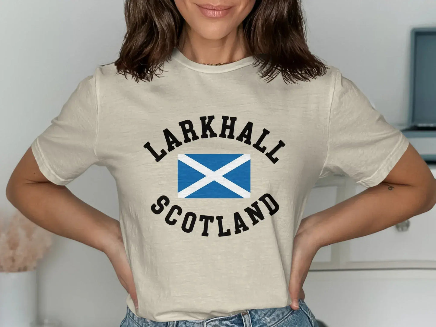 Larkhall Scotland Flag Graphic Print T-shirt product type