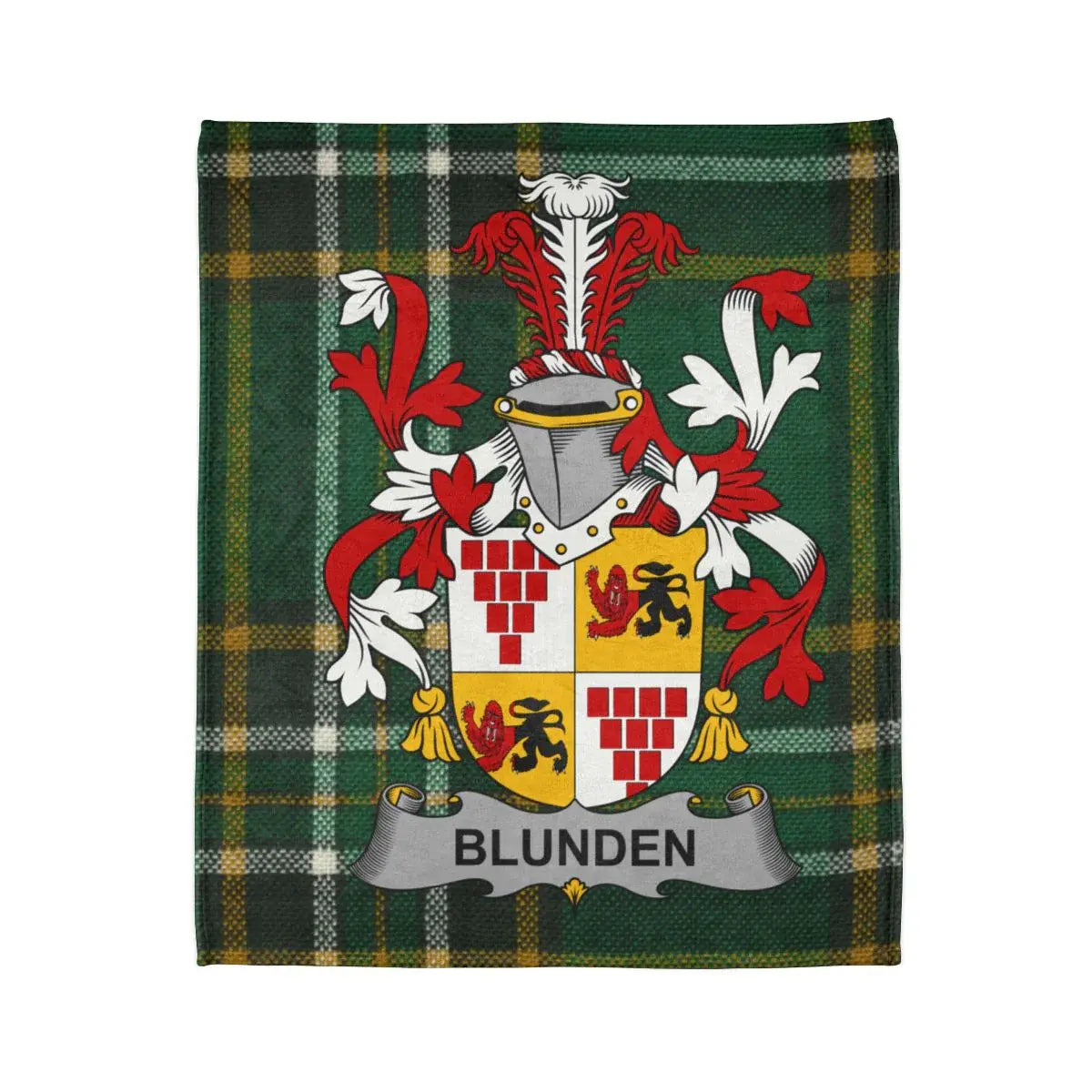 Blunden Family Crest Plaid Blanket Keepsake product