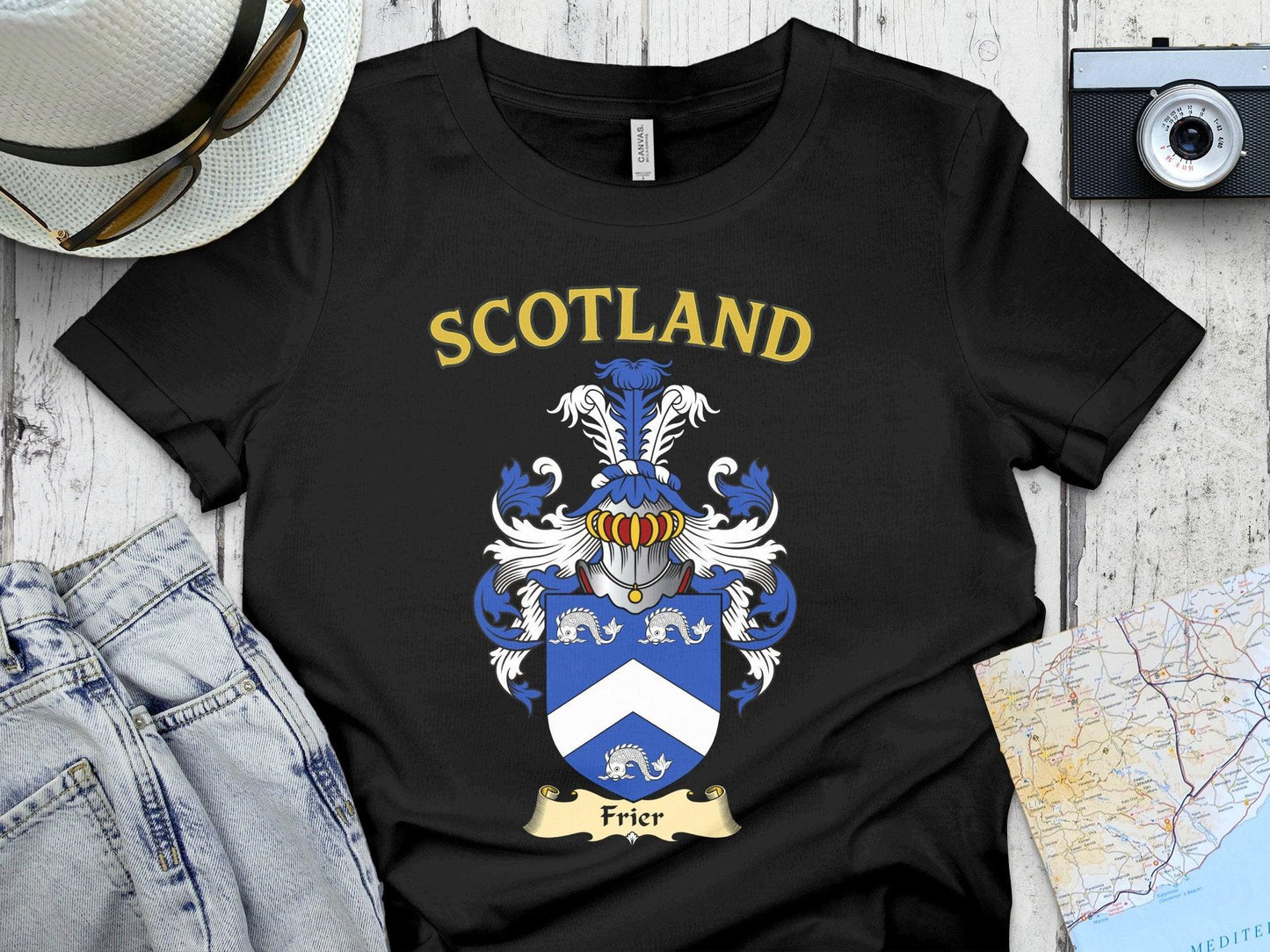 Frier Family Crest Heritage Design Emblem T-Shirt - Celtic Ancestry Gifts