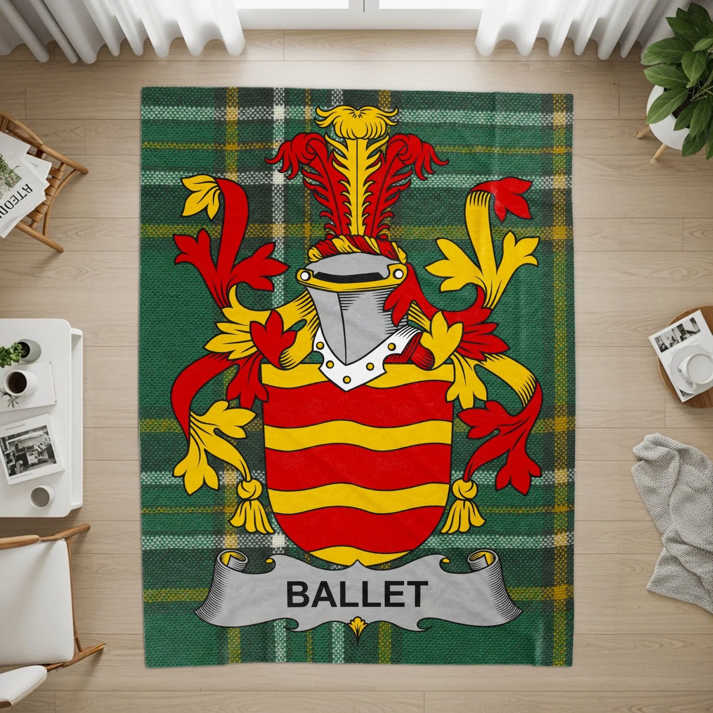 Ballet Coat of Arms Family Crest Design Rug product type