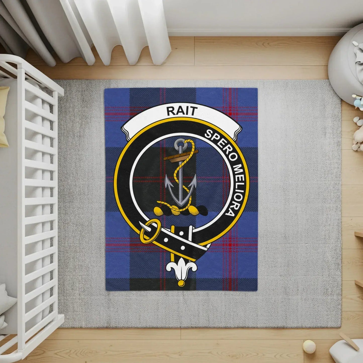 Classic Rait Tartan Crest Emblem Area Rug product type