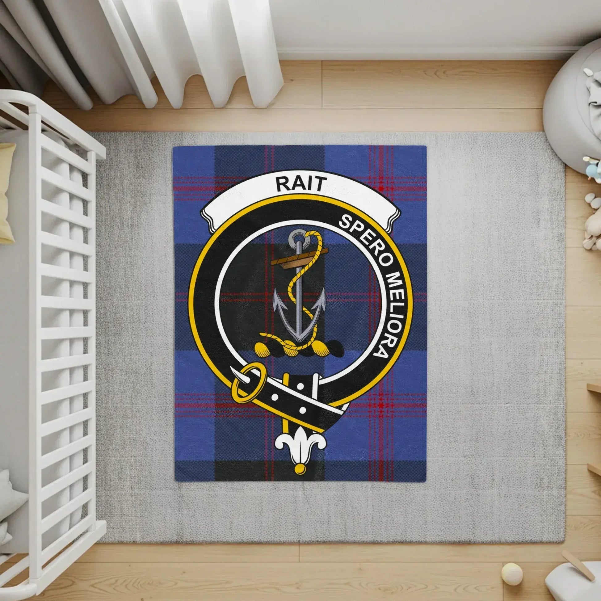 Classic Rait Tartan Crest Emblem Area Rug product type