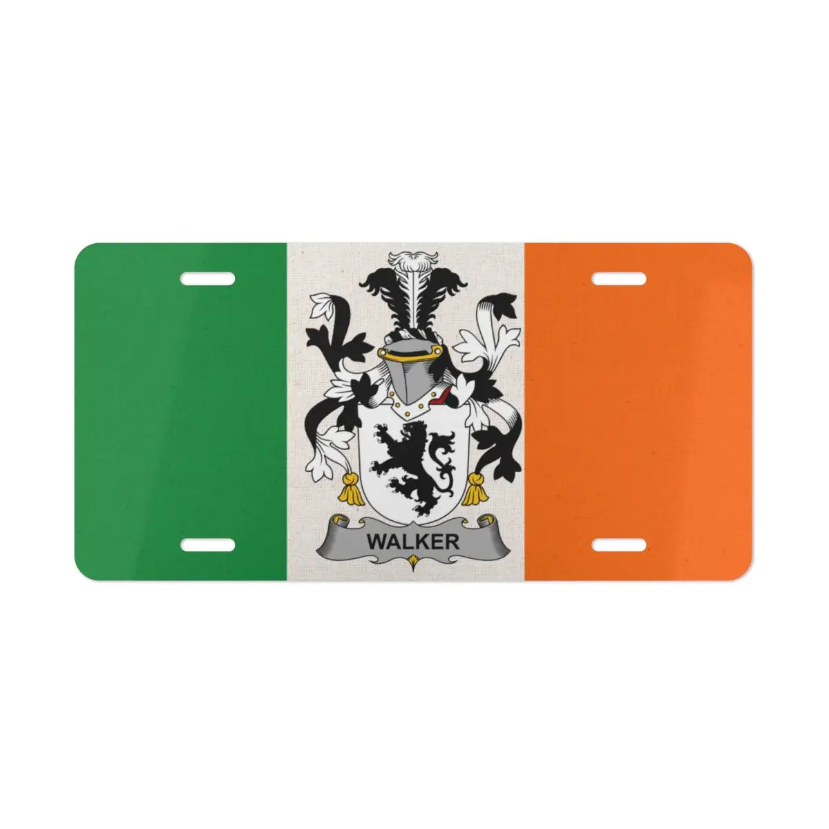 Irish Flag Walker Family Crest Custom License Plate product type