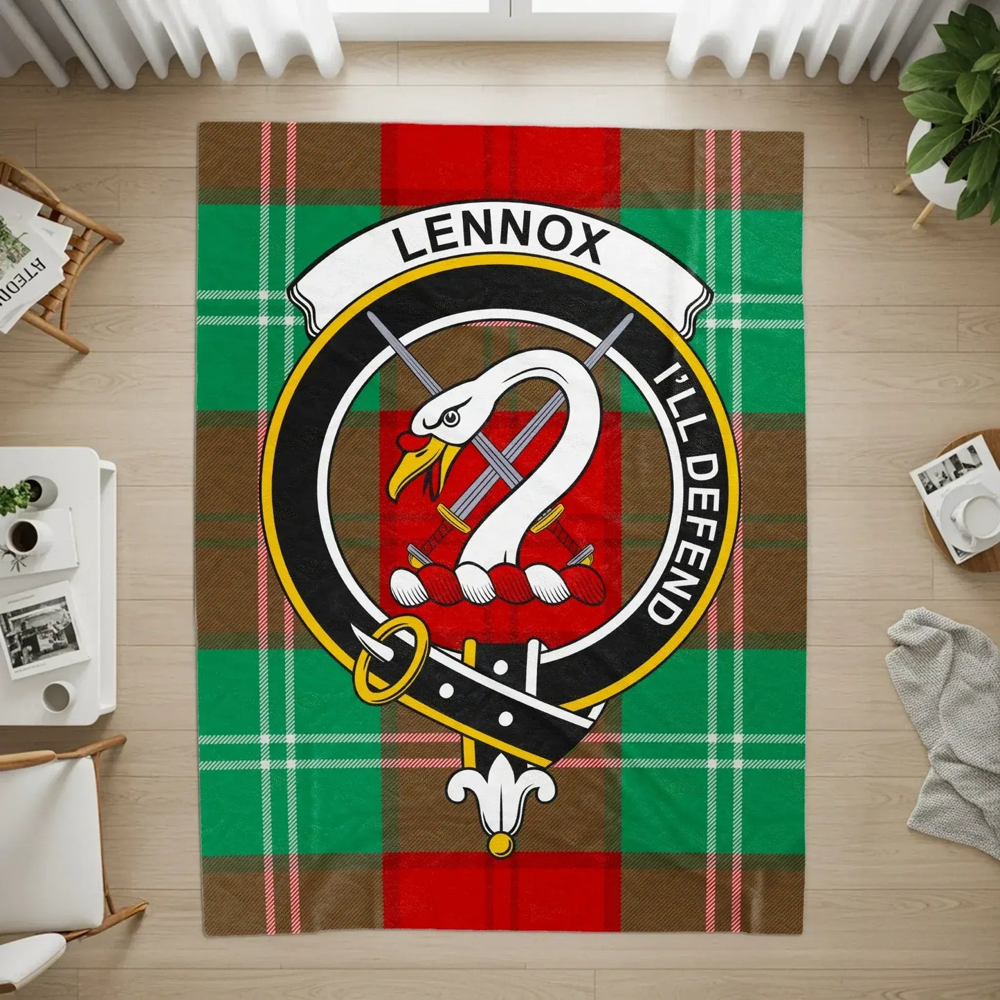 Lennox Clan Crest I'll Defend Plaid Tartan Rug product