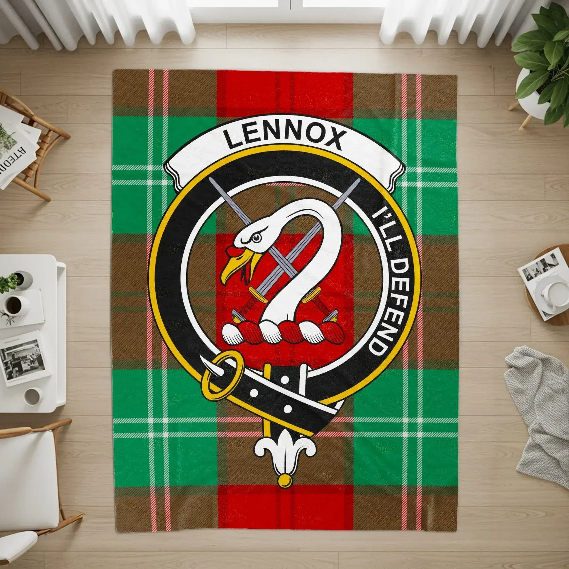 Lennox Clan Crest I'll Defend Plaid Tartan Rug product