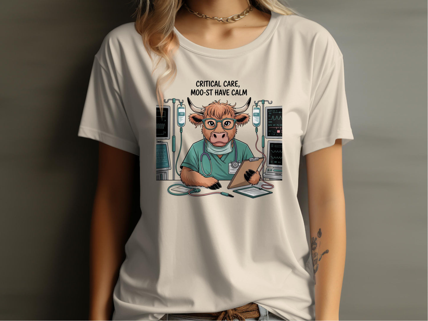 Critical Care Moo-st Have Calm Graphic T-Shirt - Celtic Ancestry Gifts