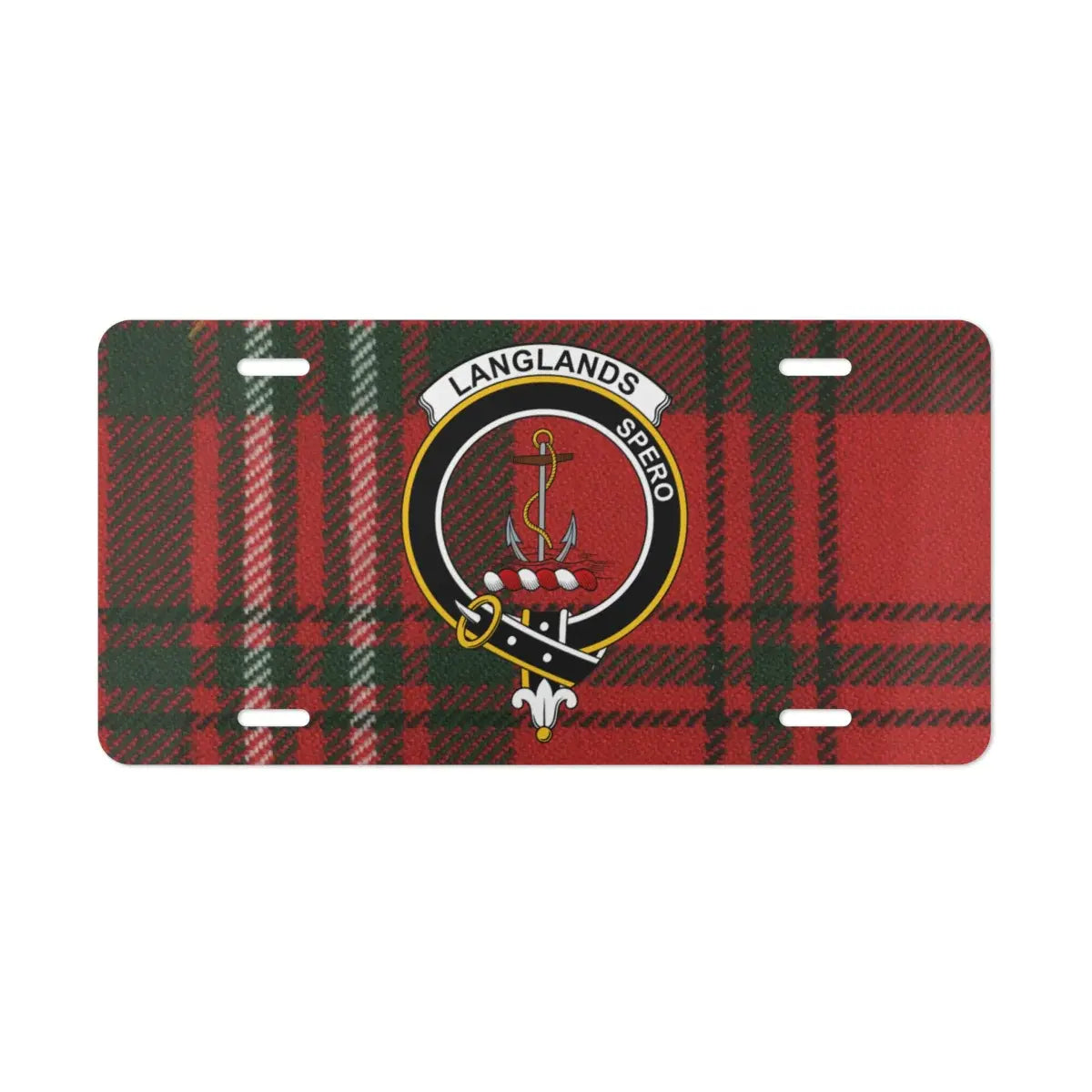 Langlands Spero Plaid Design License Plate product