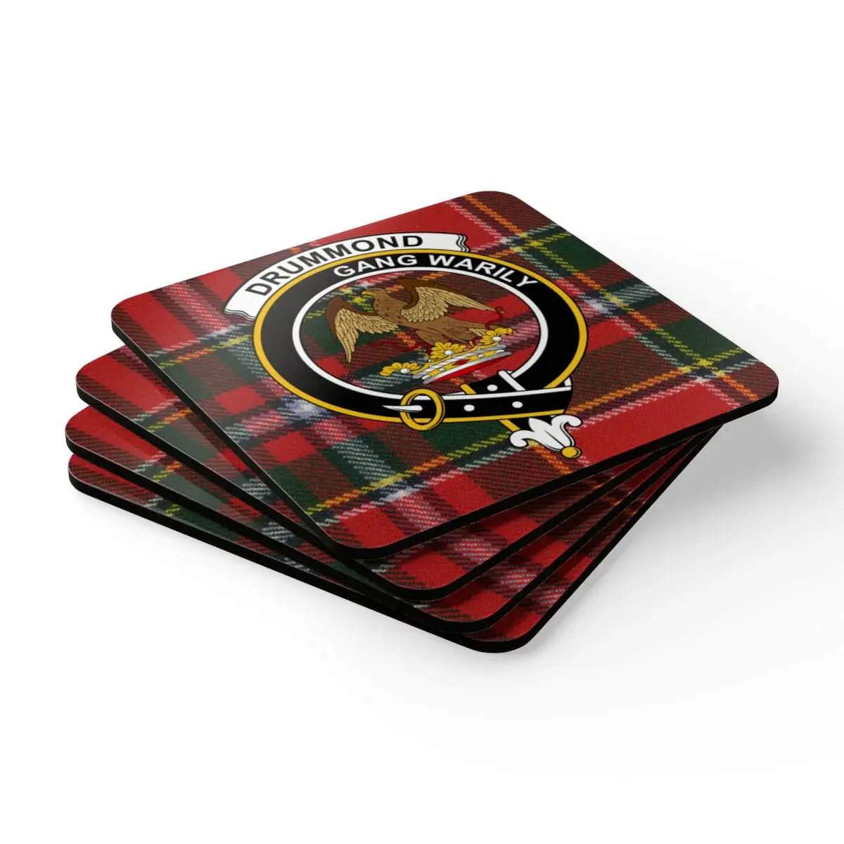 Clan Drummond Tartan Crest Coasters product type