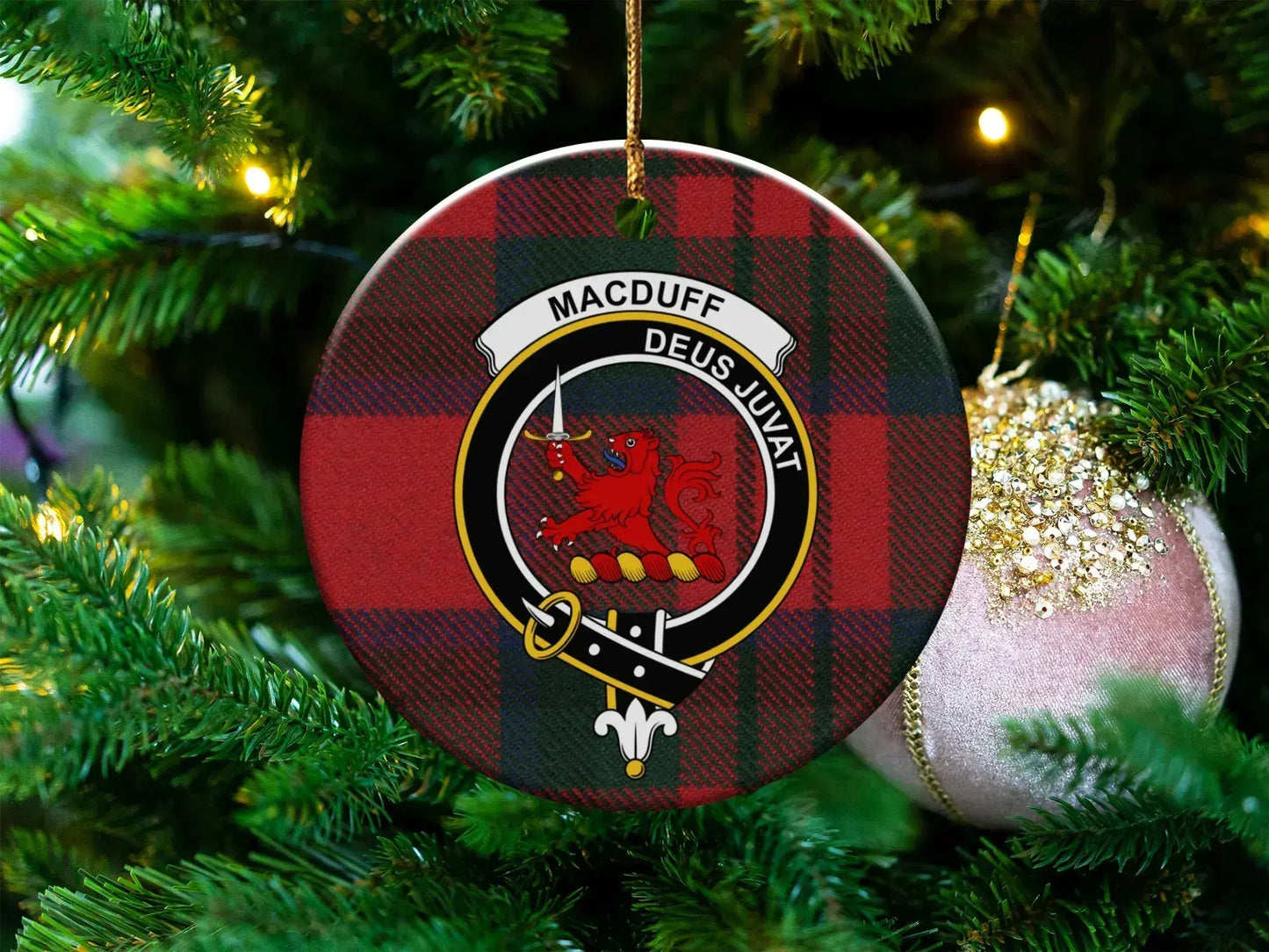 Macduff Deus Juvat Tartan Christmas Ornament product
