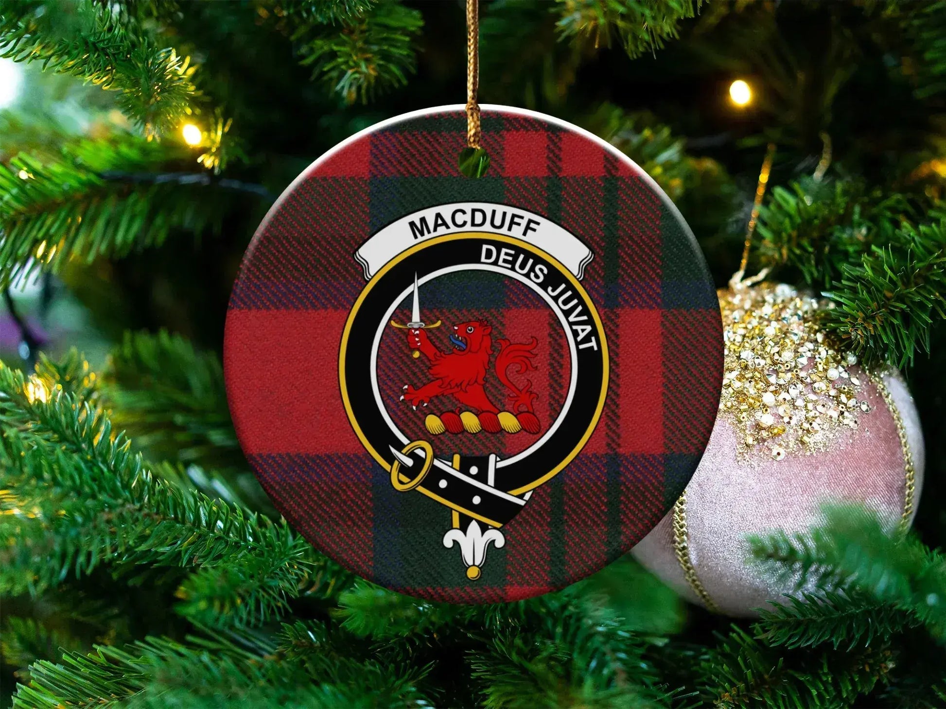 Macduff Deus Juvat Tartan Christmas Ornament product