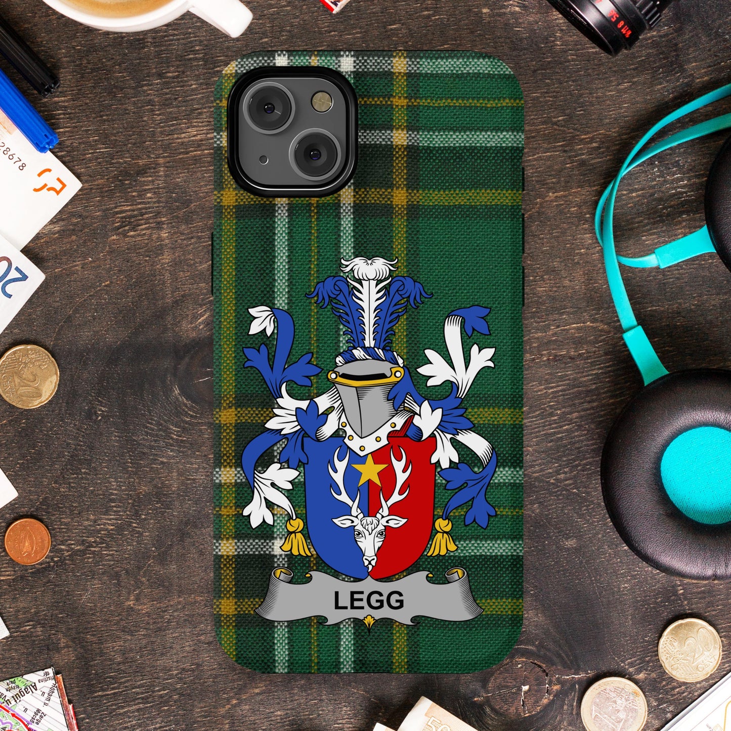 Legg Family Crest Shield Design Cell phone cover - Celtic Ancestry Gifts