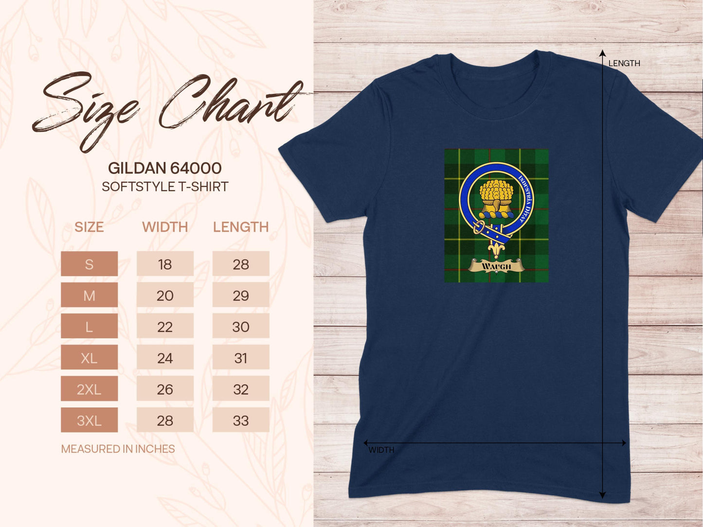 Industriam Ditat Waugh Clan Crest Scottish Tartan T-Shirt - Celtic Ancestry Gifts