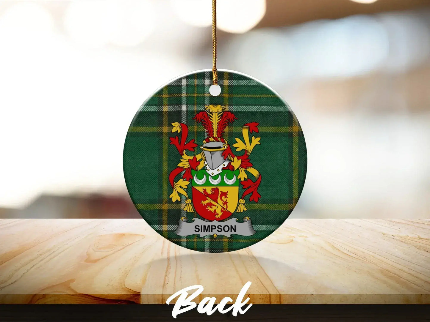 Custom Family Crest Round Christmas Ornament product