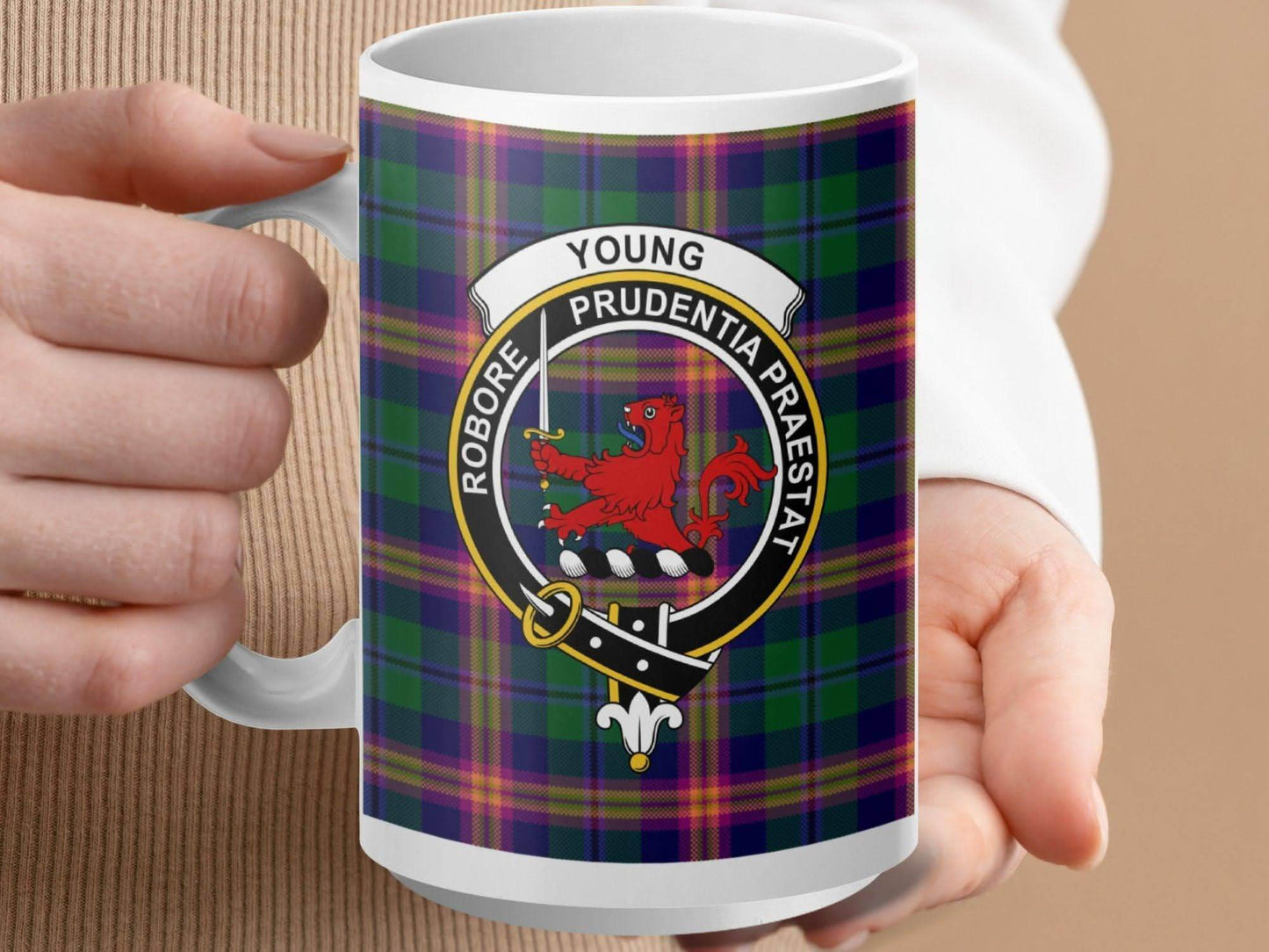 Clan Young Family Crest Tartan Pattern Mug product
