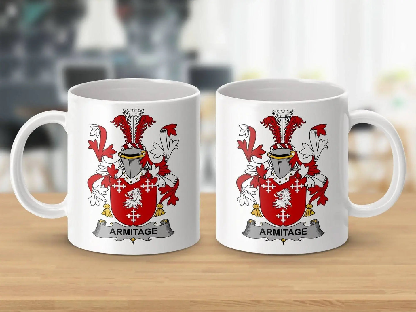 Armitage Surname Family Crest Heraldry On Both Sides Mug - Celtic Ancestry Gifts