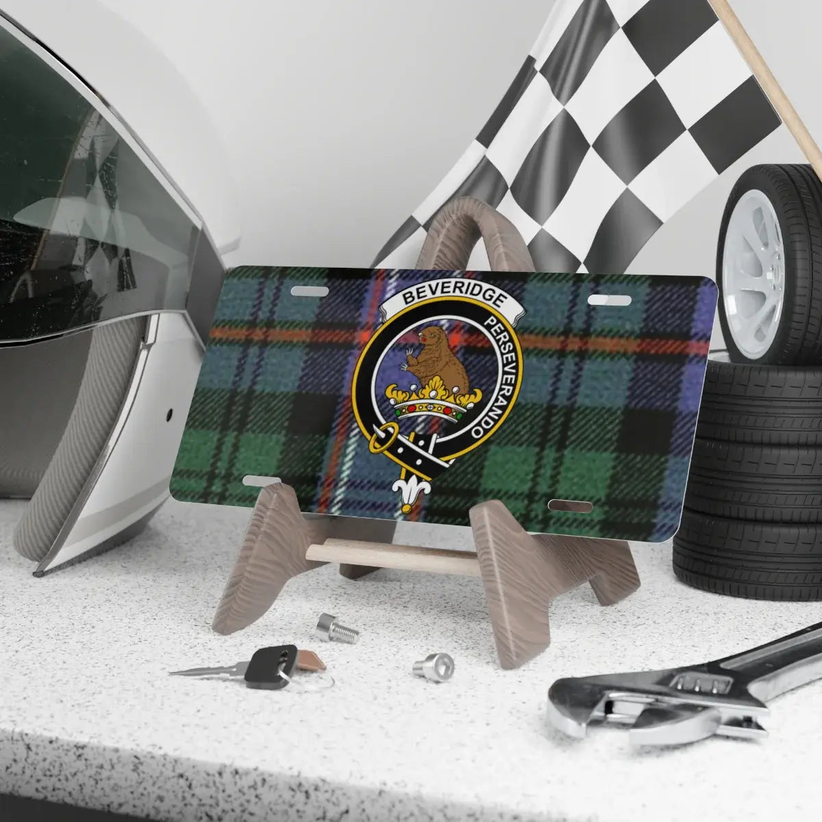 Beveridge Personalize Scottish Tartan License Plate product