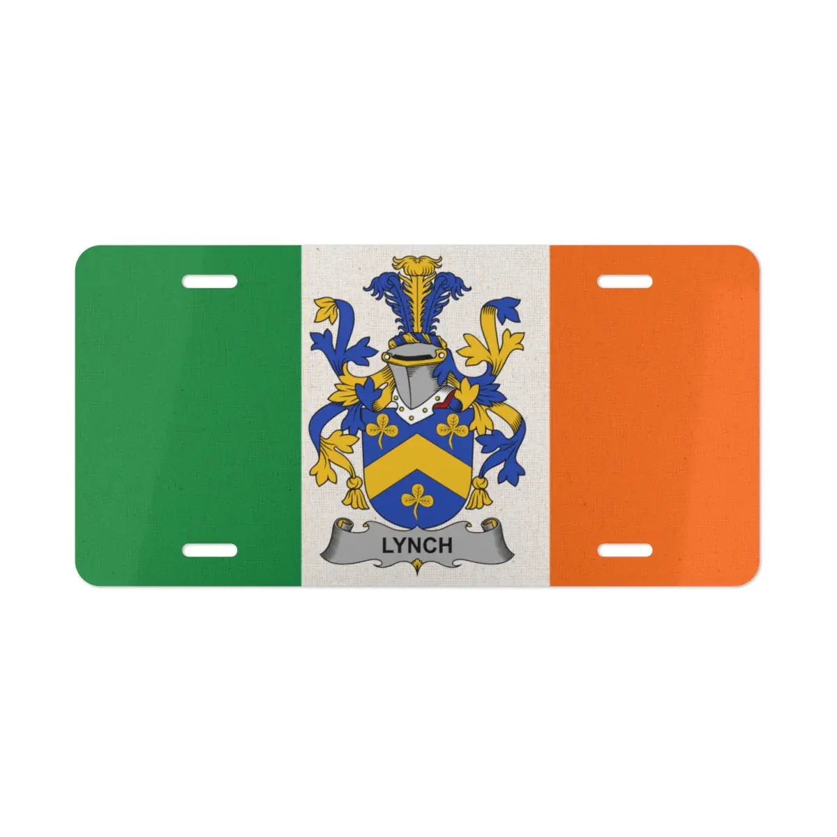 Irish Flag with Lynch Coat of Arms License Plate product type
