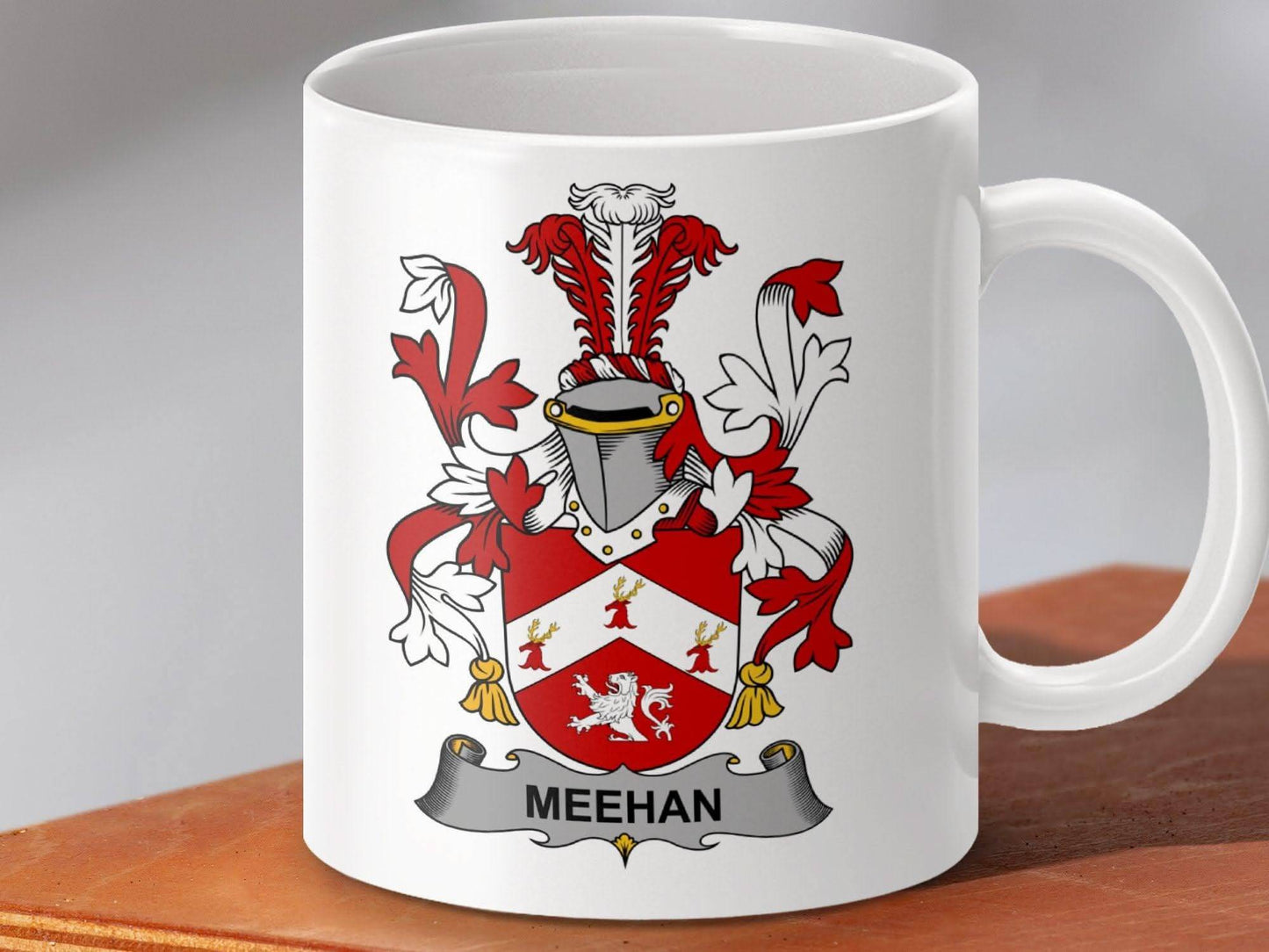 Meehan Surname Irish Family Crest Mug - Celtic Ancestry Gifts