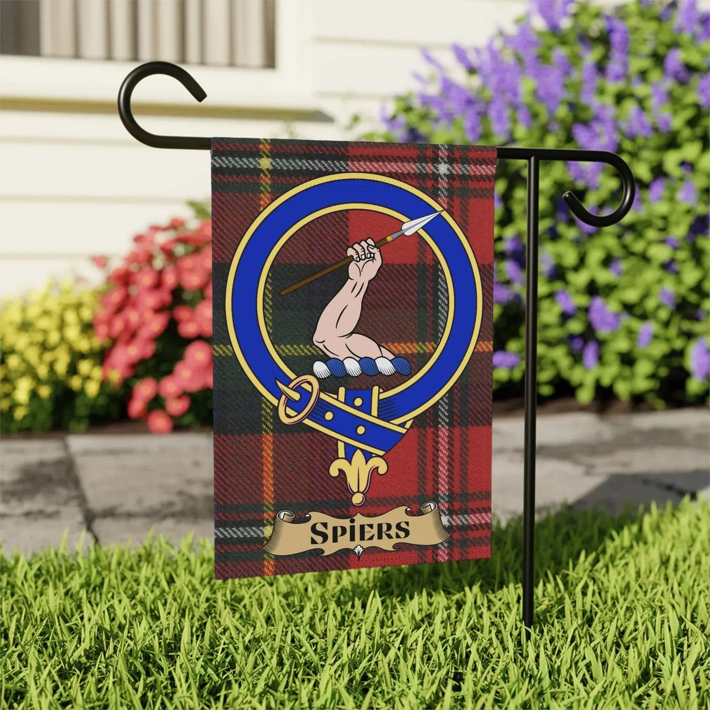 Spiers Family Crest Plaid Garden Flag product