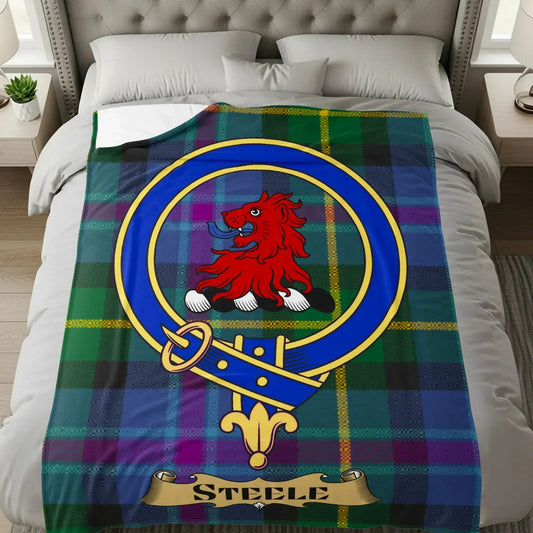 Steele Family Tartan Crest Design Blanket product