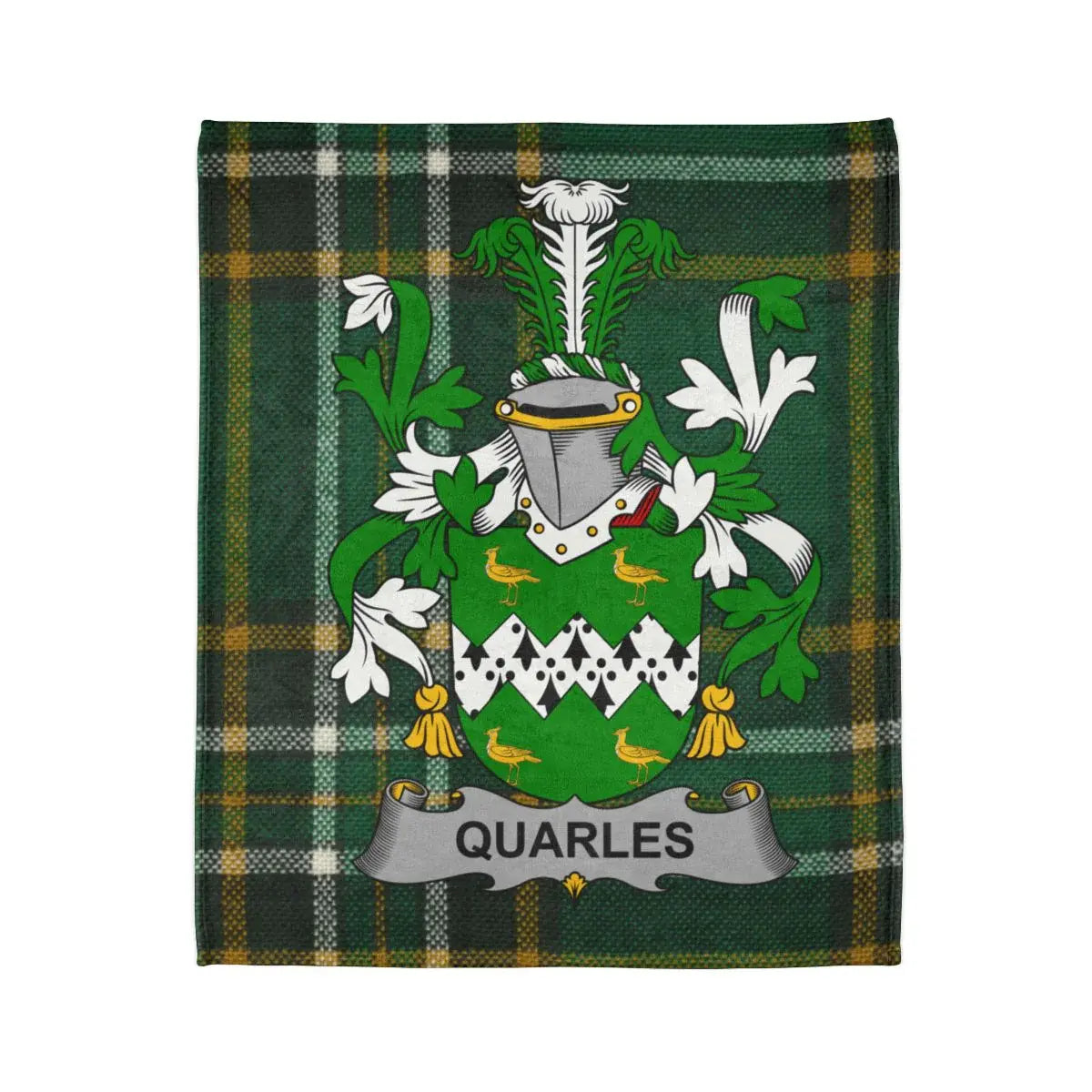 Quarles Family Crest Green Plaid Blanket product