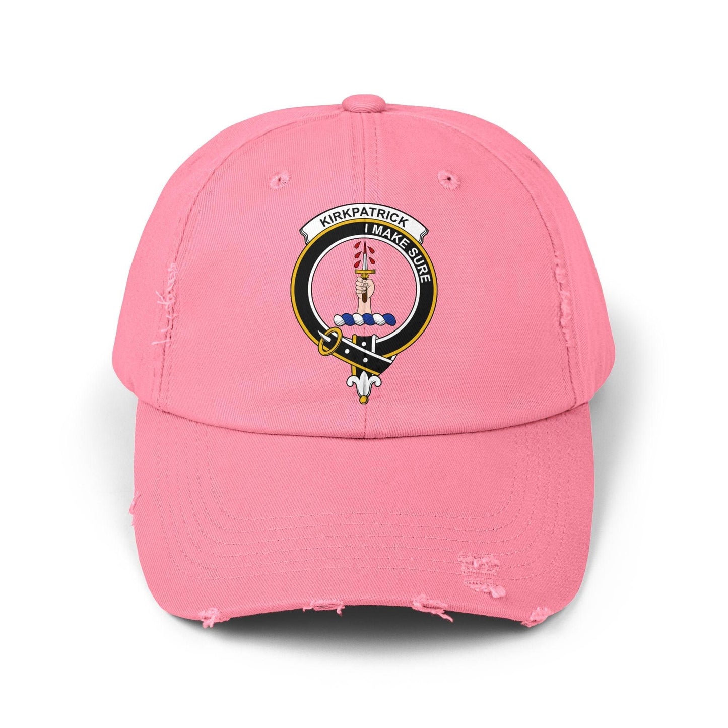 Kirkpatrick Clan Crest Scottish Distressed Baseball Cap - Celtic Ancestry Gifts