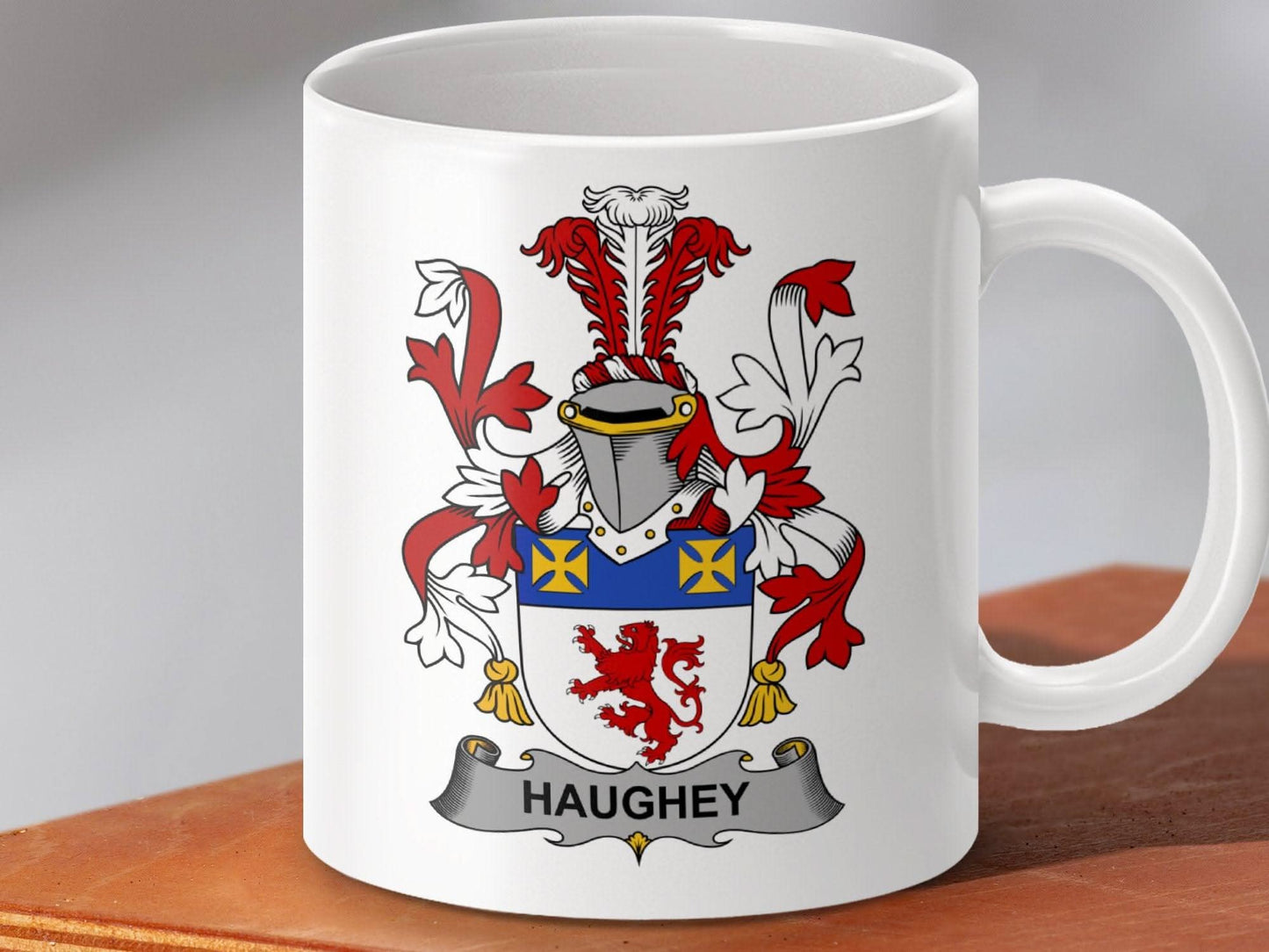 Haughey Surname Irish Family Crest Mug - Celtic Ancestry Gifts