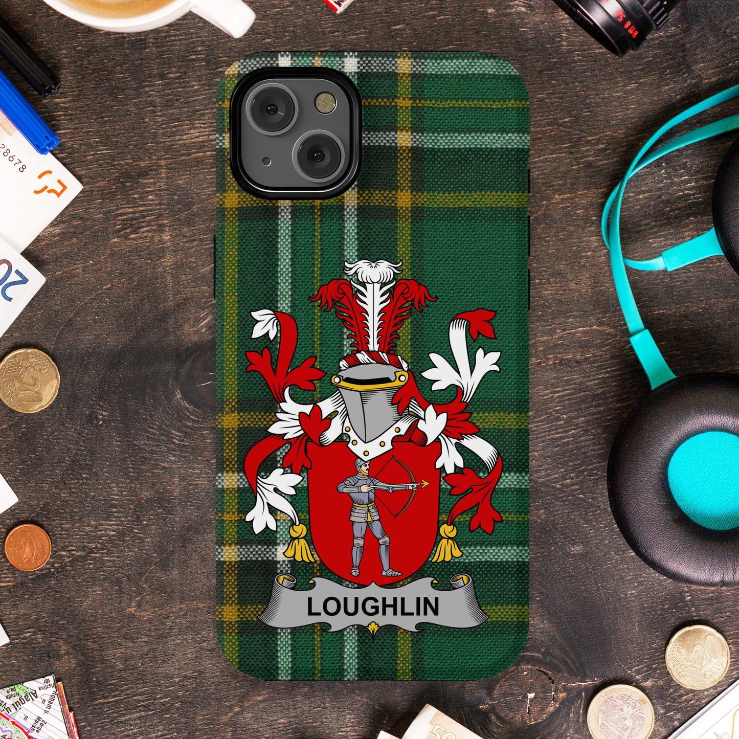Tartan Green Crest Personalized Phone Case product type