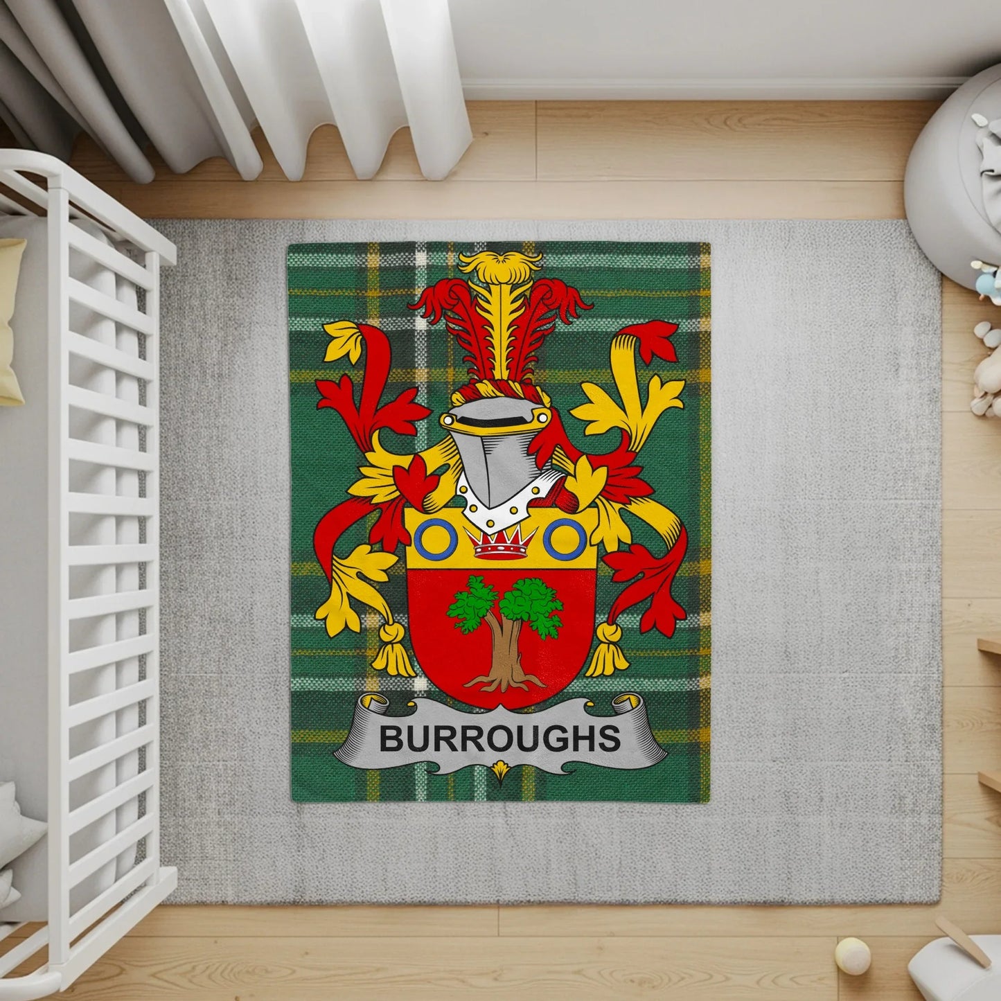 Personalized Family Crest Shield Design Rug product type