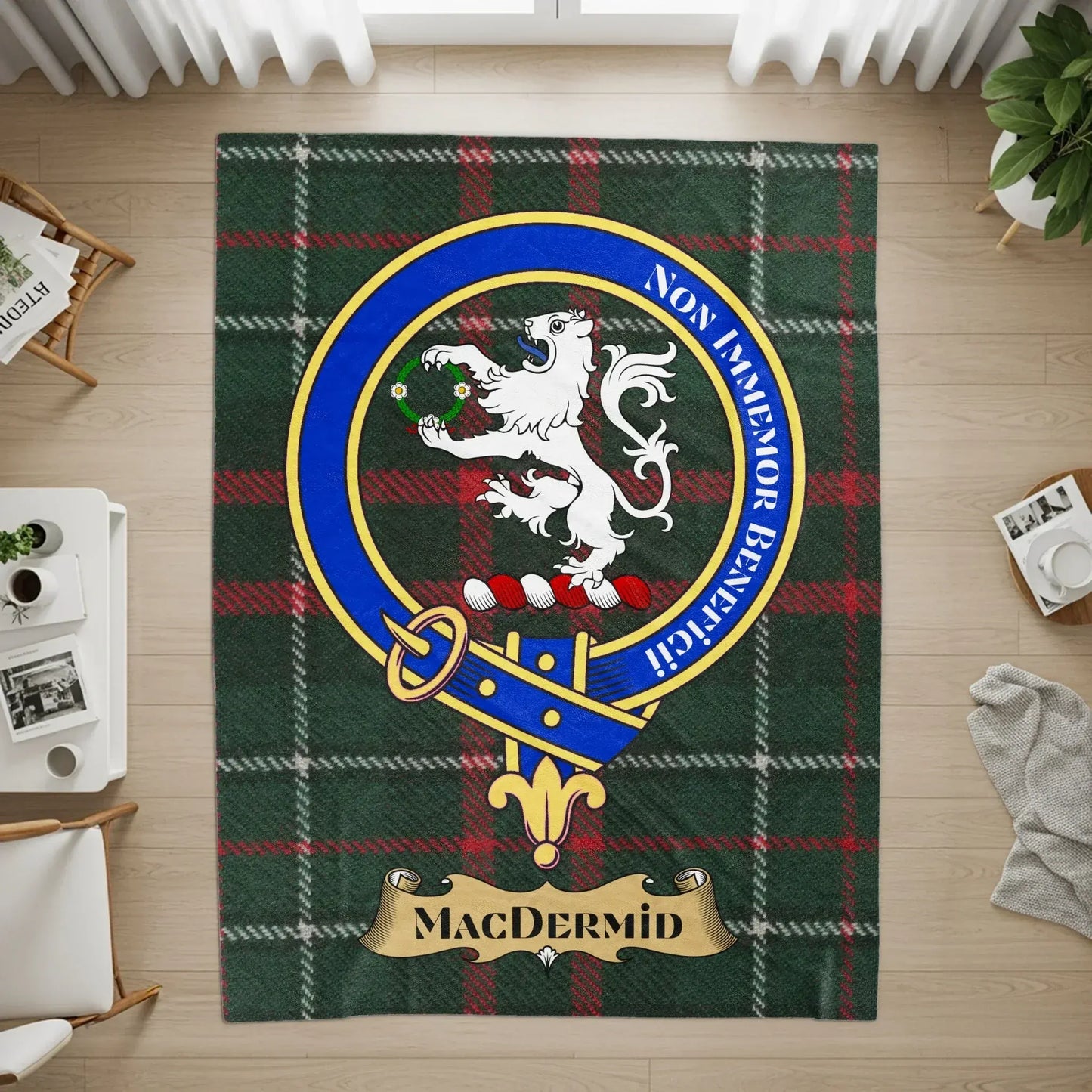 MacDermid Tartan Rug with Lion Crest Design product