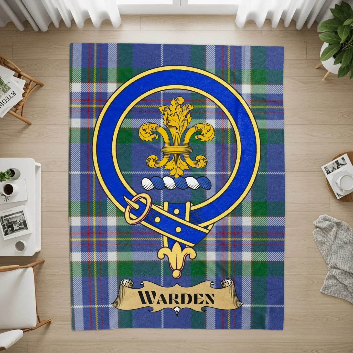 Warden Blue Tartan Large Living Room Rug product type