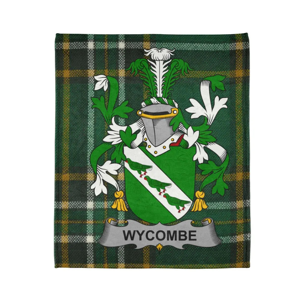 Wycombe Tartan Green and Black Pattern Blanket product