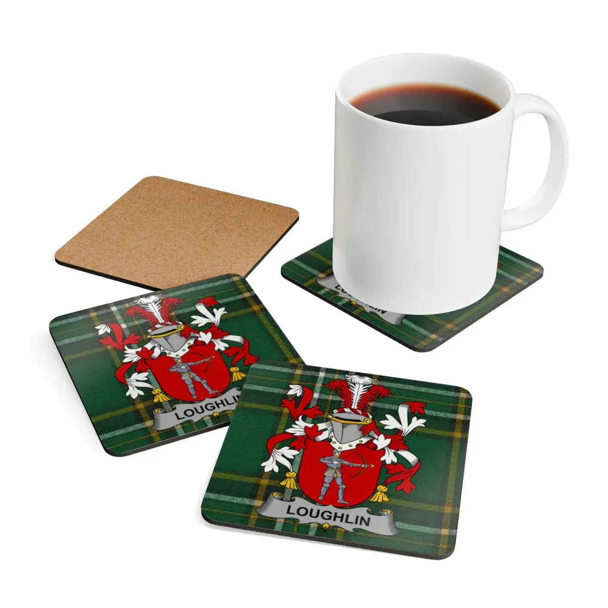 Loughlin Family Crest Coaster Set Unique Drinkware product